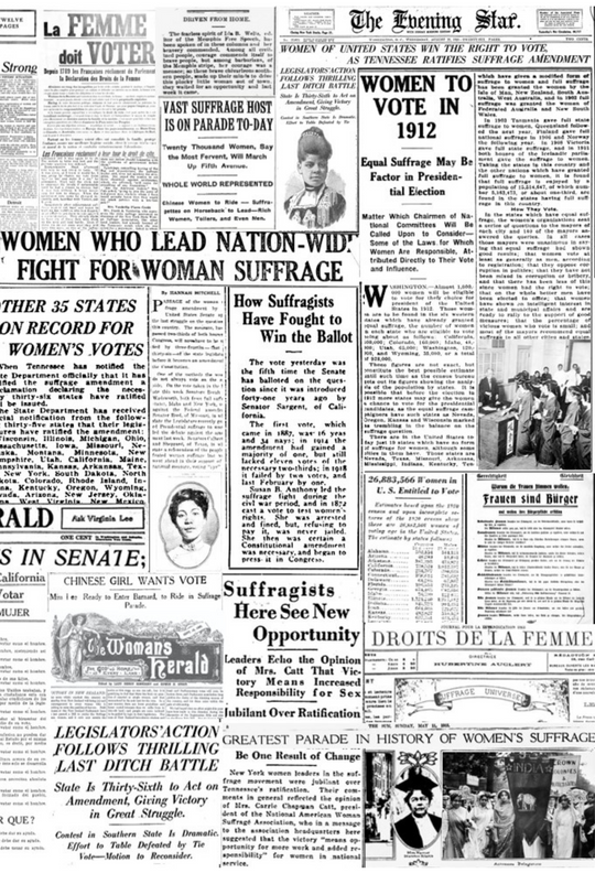 EVELYN: SUFFRAGIST NEWSPRINT DRESS