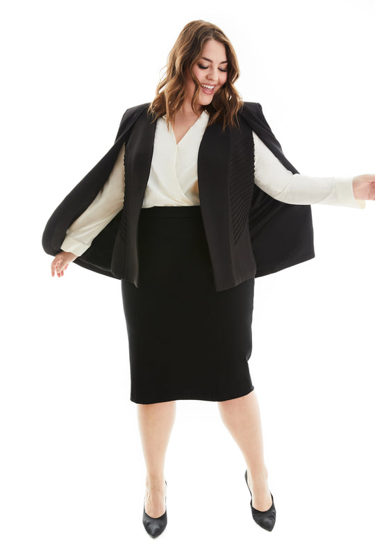 FREYA PLUS SIZE CAPE BLAZER