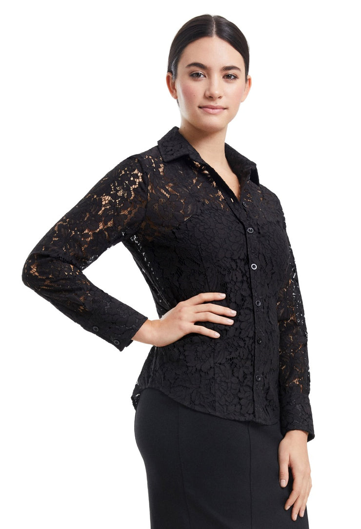 ALICE BUTTON DOWN LACE SHIRT