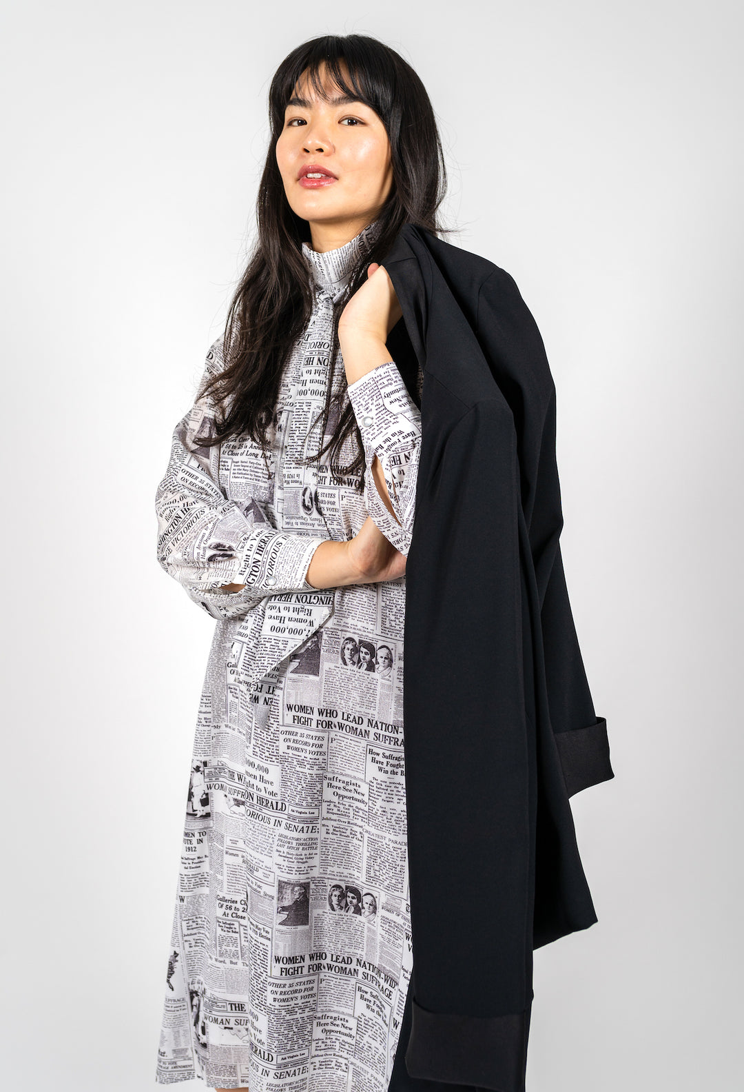 EVELYN: SUFFRAGIST NEWSPRINT DRESS GRAVITAS EVELYN: SUFFRAGIST NEWSPRINT DRESS GRAVITAS