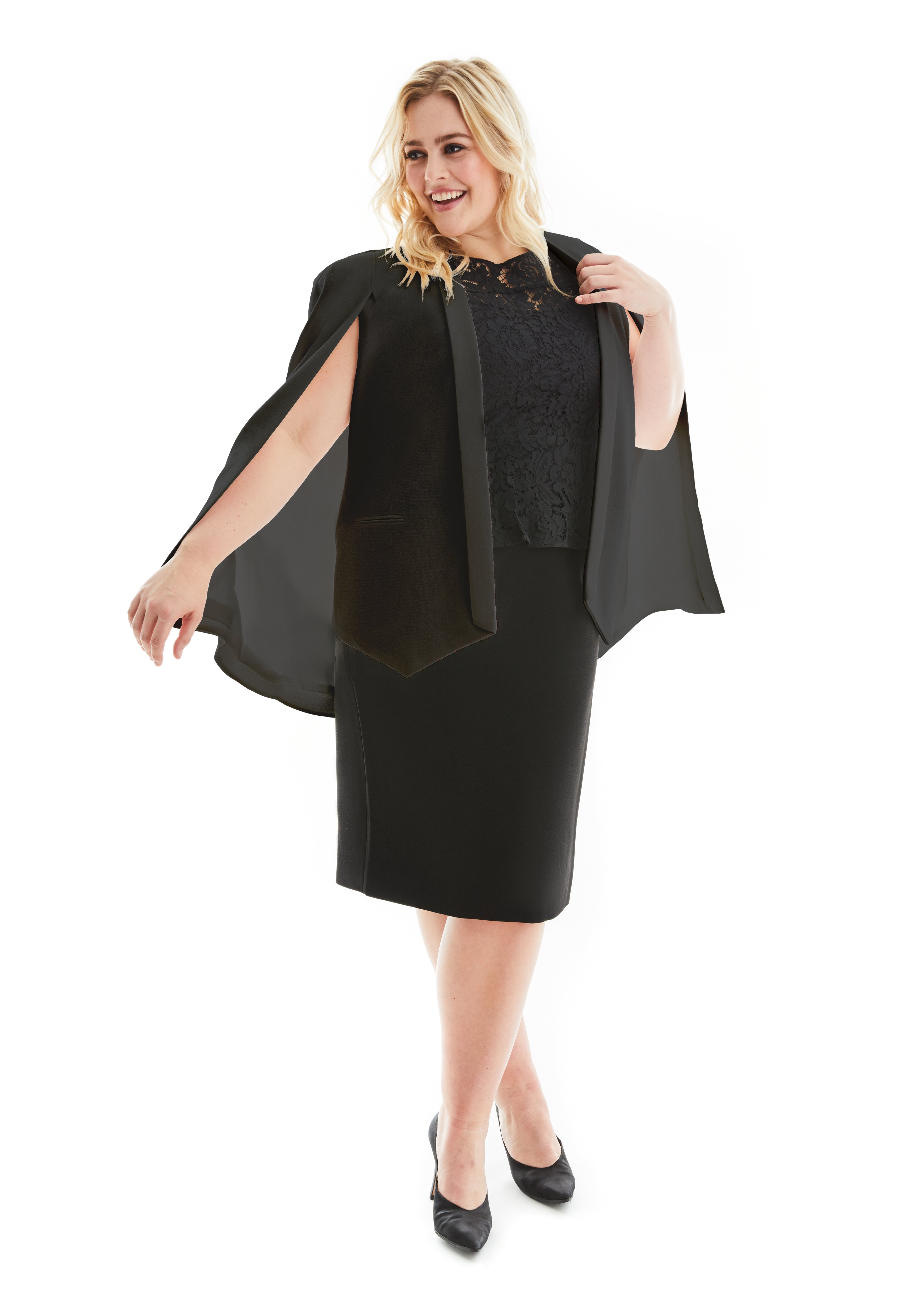 Plus size cape blazer on sale