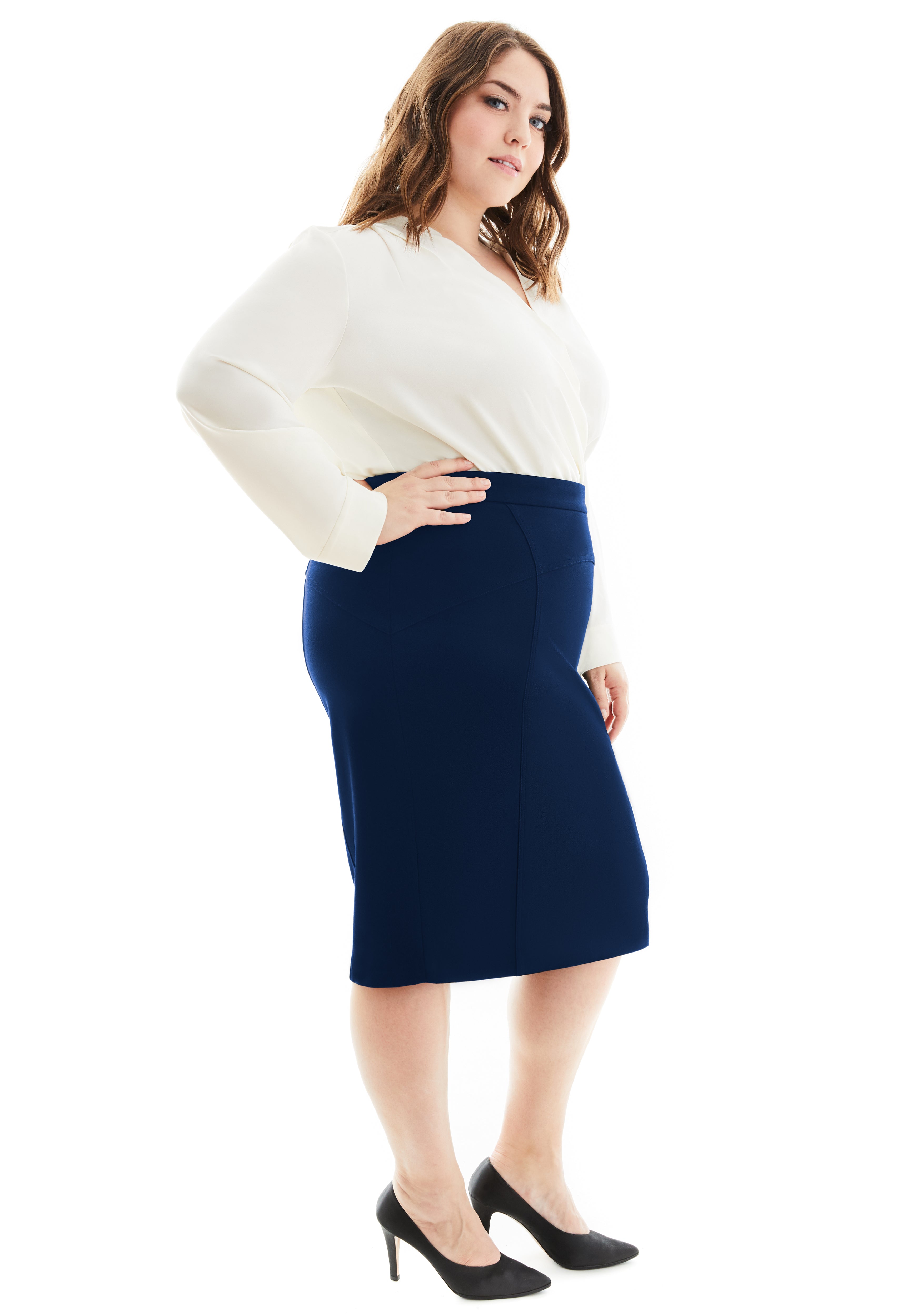 Navy blue pencil skirt xxl shop
