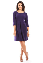 MARGARET THREE QUARTER SLEEVE A-LINE DRESS